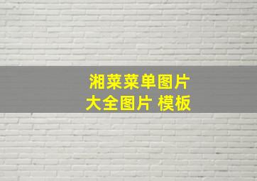 湘菜菜单图片大全图片 模板